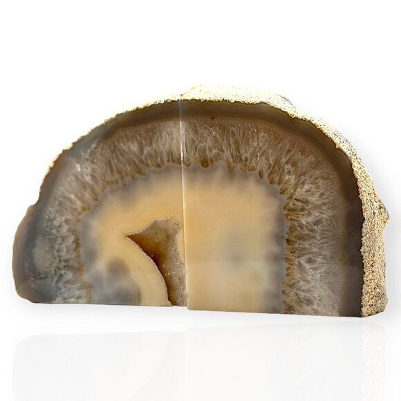 Agate Crystal Bookends w/ Geode Center, Natural Stone, Bookshelf Decor, Unique g - Picture 6 of 10